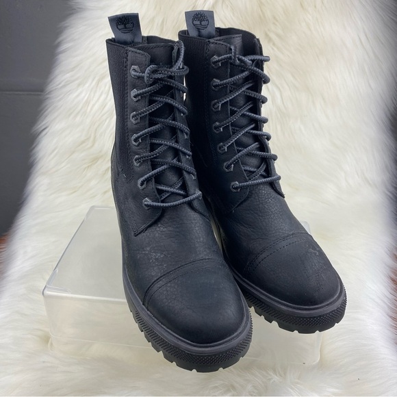 TIMBERLAND SILVER BLOSSOM LACE UP COMBAT BOOTS SIZE 10W - Picture 1 of 14